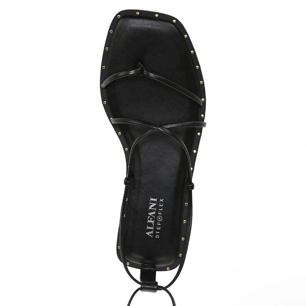 New Alfani Womens Novaraa Black Casual Strappy Sandals 5M